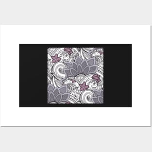 Paisley Print with Vintage Floral Motifs Posters and Art